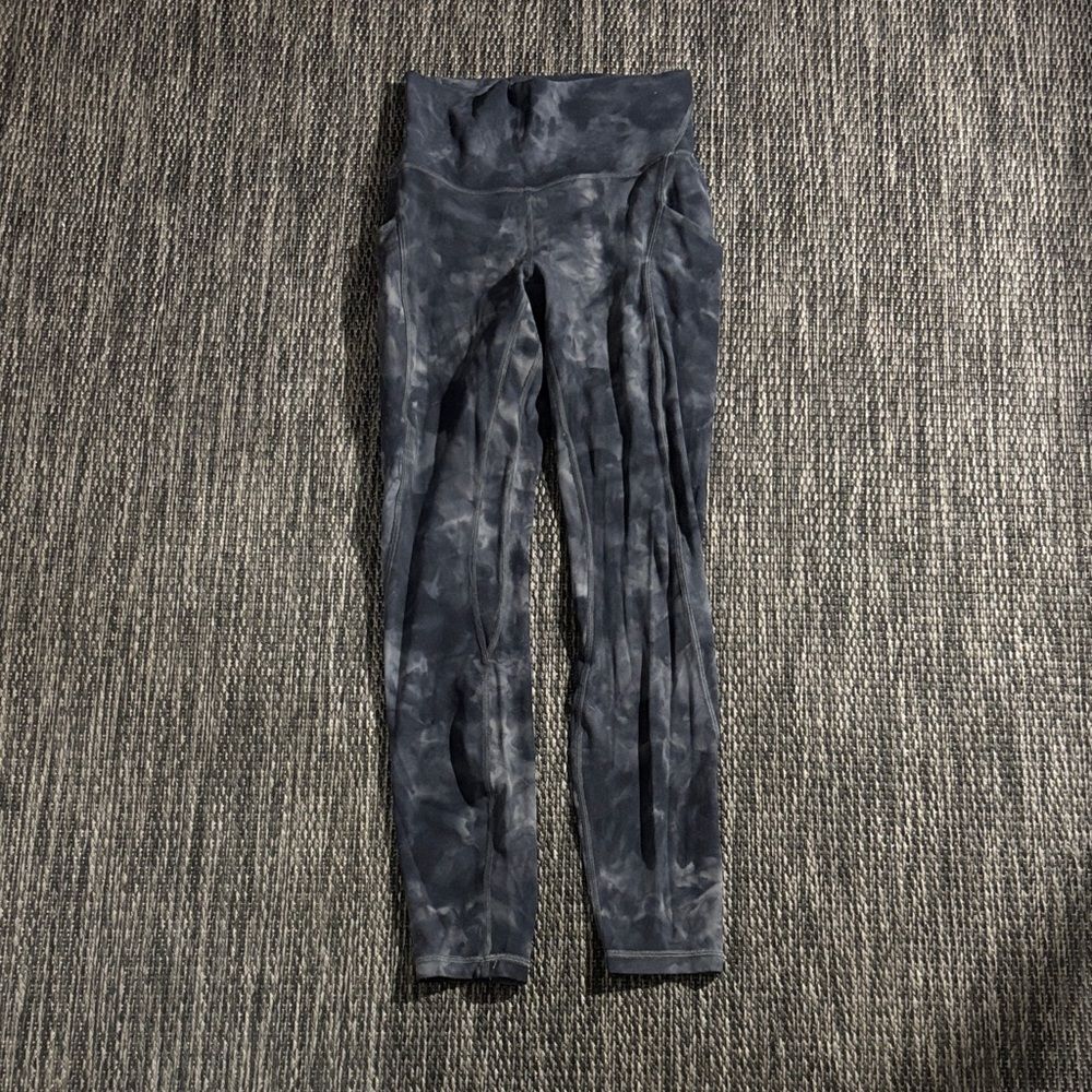 Lululemon Align Legging with Pockets 25" Nulu Diamond Dye Graphite Grey Sz 4